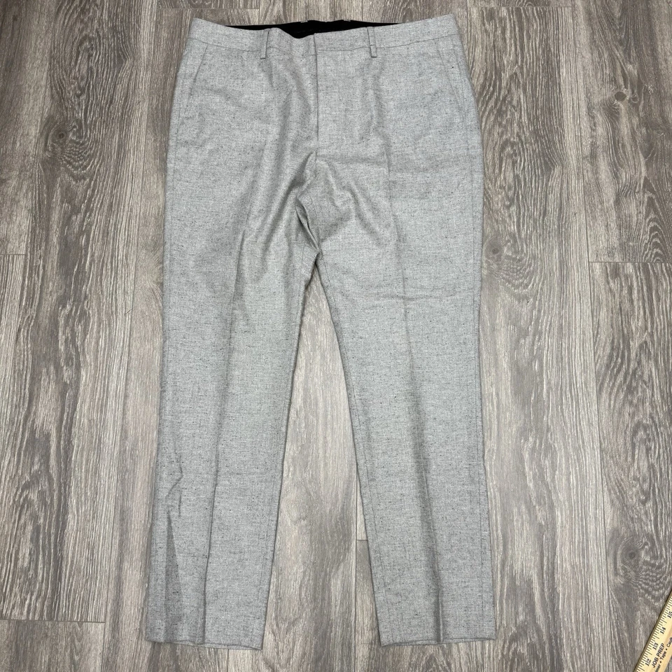 Pantalones de vestir Bonobo lana seda Nova Fides Italia pantalones traje chino gris para hombre 38x30 Foto 3 de 4