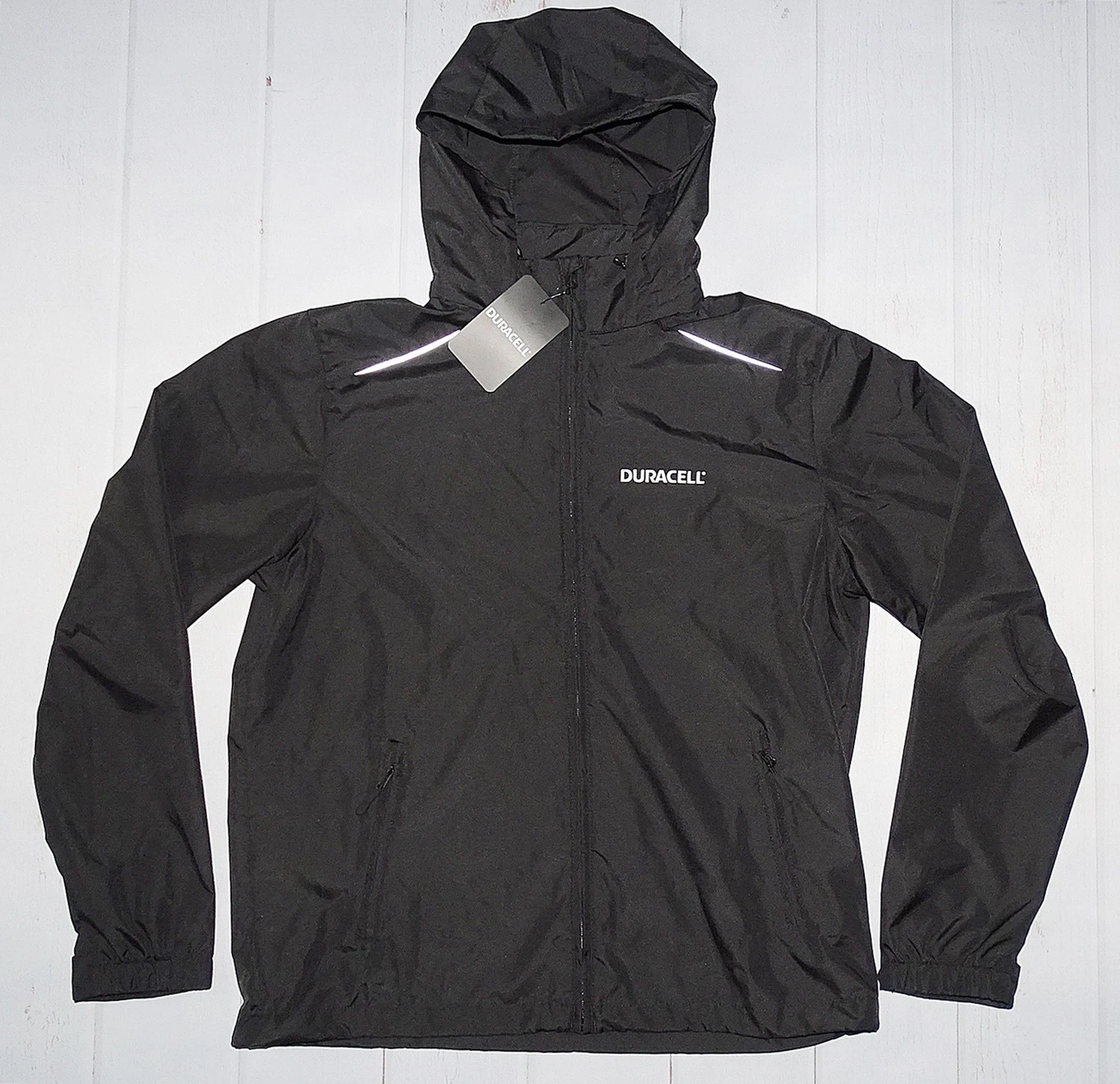 Duracell Batteries Lightweight Jacket Black Windbreaker Mens Large