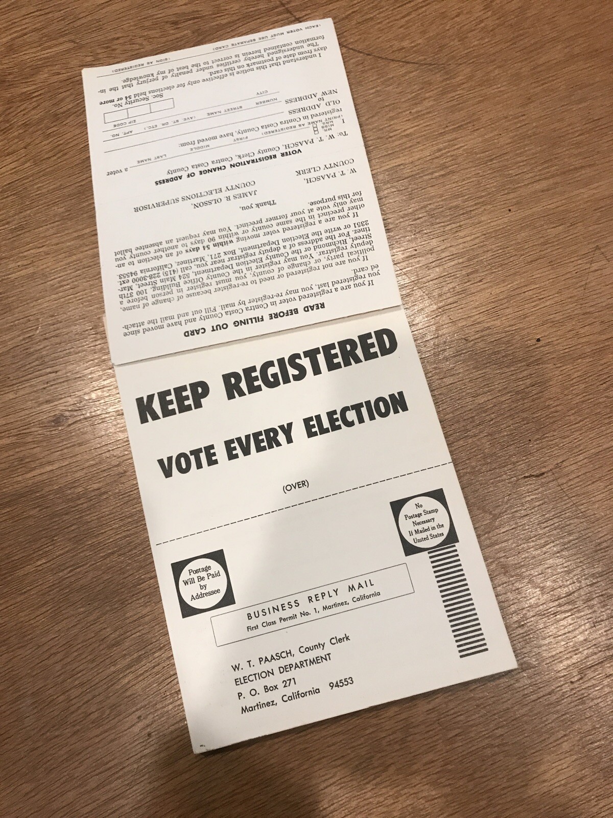 Book Rare 1940S Voter Registration 31 Cards Contra Costa California Blank