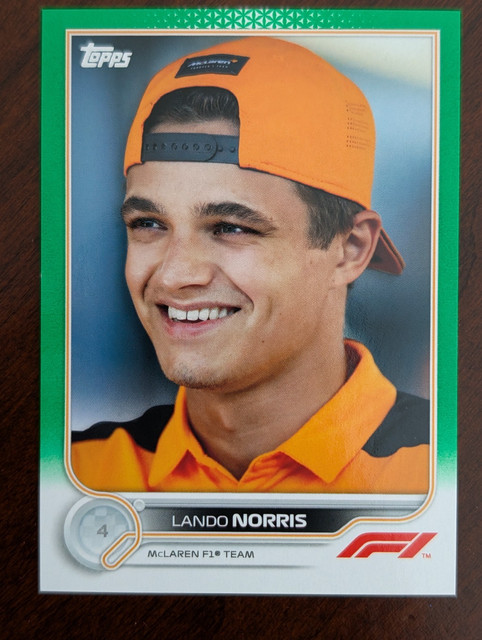 2022 Topps Formula 1 Lando Norris Green /75 #34
