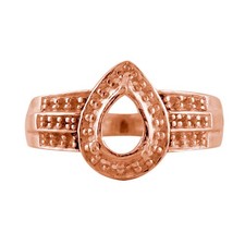 Semi Mount 7x5MM Pear Shape Faceted Ring Sterling Silver Jewelry mount ring