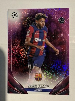 2023-24 Topps UEFA Club Competitions - Lamine Yamal #64 Pink Sparkle Foil (RC)