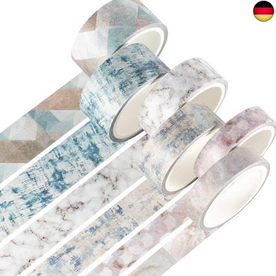YUBX 6 Rollen Textur Washi Tape Set Masking Tape VSCO Dekoratives Klebeband