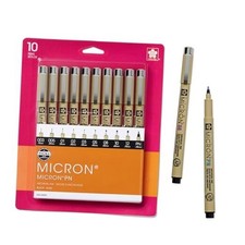 Pigma Micron Ink Multi-tip Set, 10 Pack 10 Count Pack of 1 Ink Pen Set Black