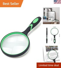 Lightweight 5X Reading Magnifier with Clear Glass Lens - Perfect for All Ages