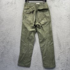 Vintage 60s OG-107 Type 1 Army Green Military Cotton Sateen Trouser Pants 30x30