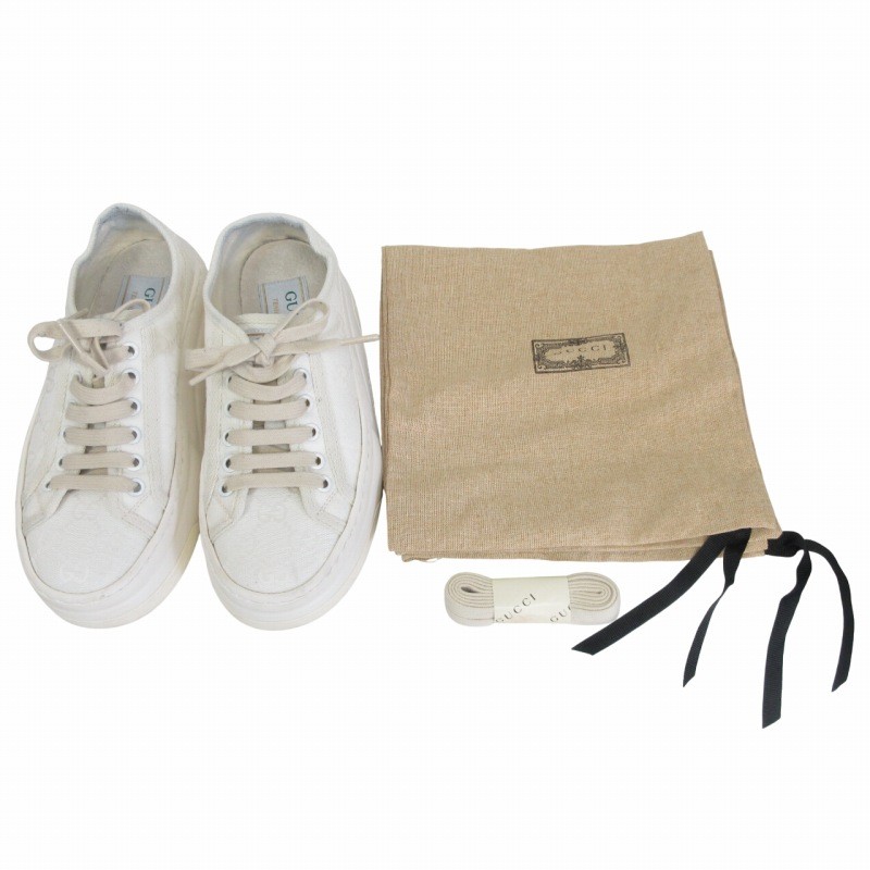 Shoes】GUCCI TENNIS 1977 Current Model GG Canvas Sneakers 746767