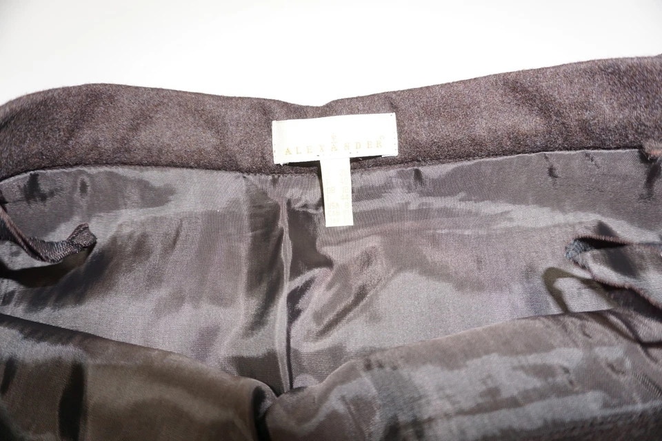 brauner Rock Pencilskirt mit Noppen Wollrock Alexander kleine Kellerfalten 38 - Bild 4 von 4