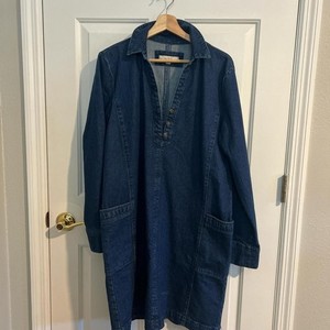 knee length dresses for ladies Phoenix Long Sleeve Mini Dress - Denim