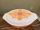 EUC Vintage PYREX Seville Orange Oval Casserole Dish & Lid #045 STUNNING! Gift!