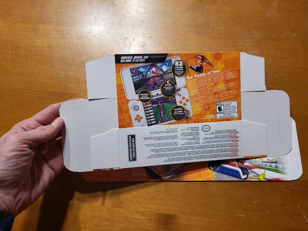 NEW Nintendo 2DS XL Orange Mariokart 7 Gamestop FOR DISPLAY ONLY