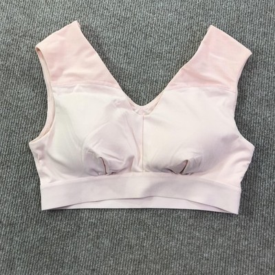 Tommie Copper Sports Bra Womens Large Pink Shoulder Support Compression V Neck