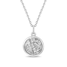 St Michael Medal 13mm Toddler/Kids Necklace Religious - Sterling Silver