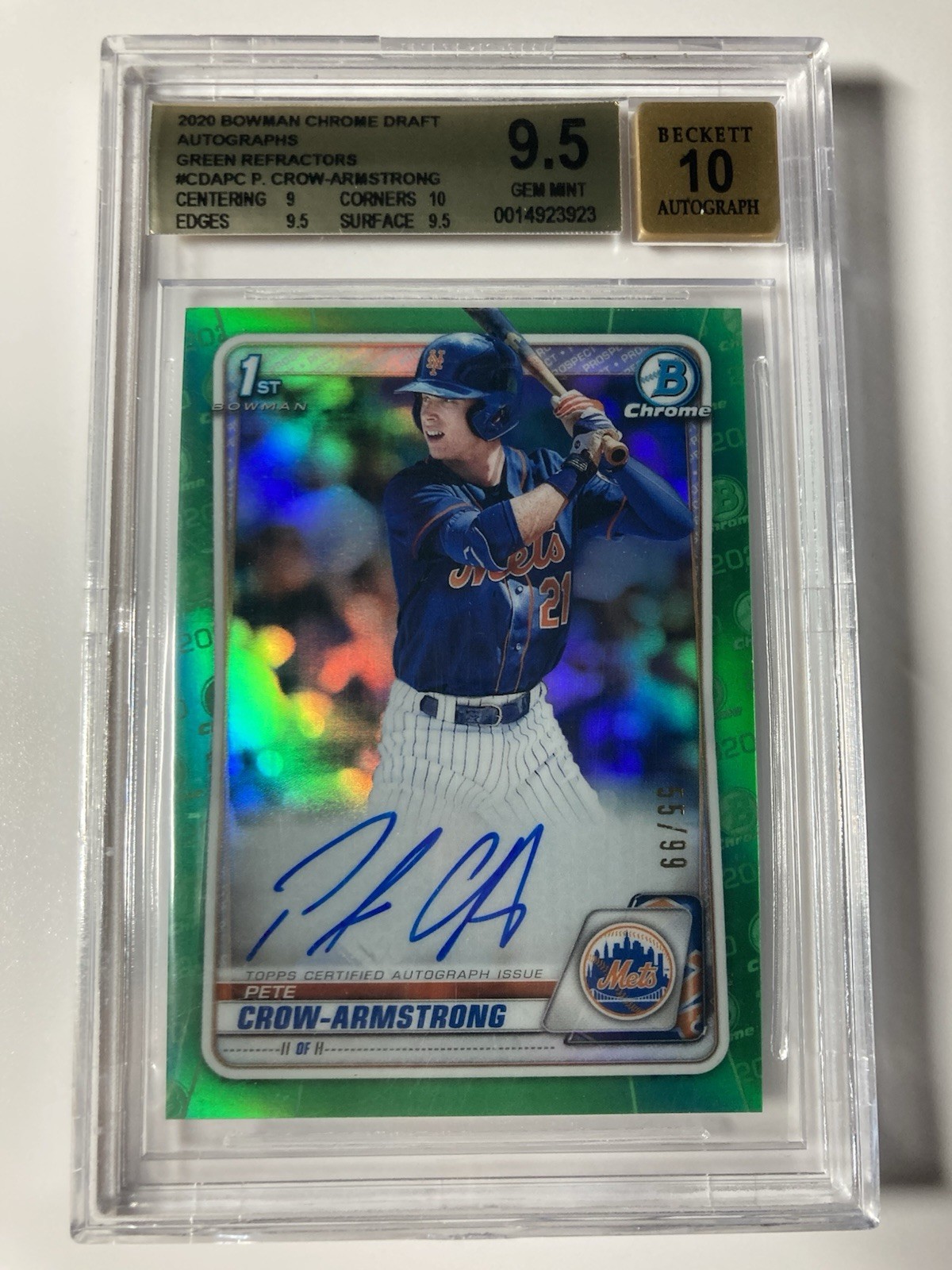 2020 Bowman Draft - Chrome Draft Picks Autographs Pete Crow-Armstrong #CDA-PC...