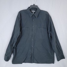 NATURAL ISSUE Men  s Black L Casual Button-Down Shirt Cotton Blend Pockets