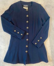 Chanel Vintage Dress Cardigan Navy Size 38 Used