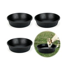 3Pcs Rubber Feed Pan,12 Quart / 3 Gallon Large Horse Feed Bucket Chicken Dust...