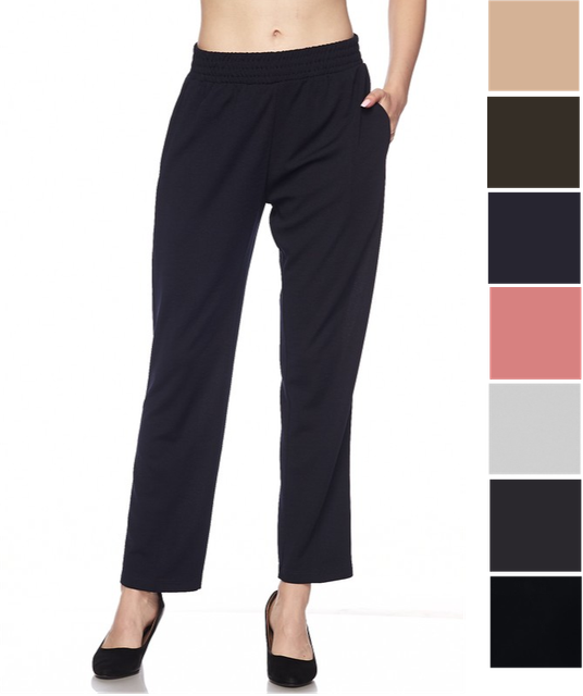 Womens Dress Pants Women Stretch Comfy Work Office Pull On Pant Elastic