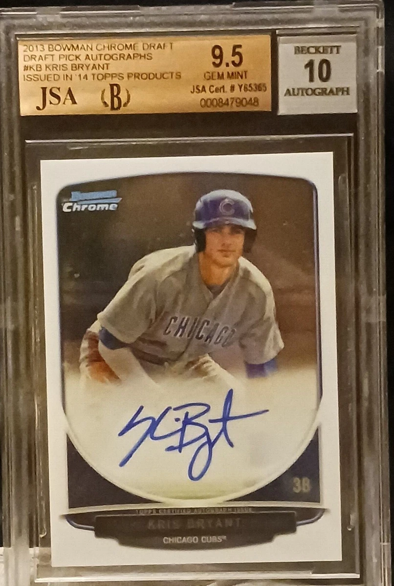 2013 Bowman Chrome Kris Bryant Cubs RC Rookie JSA BGS 9.5 w/ 10 