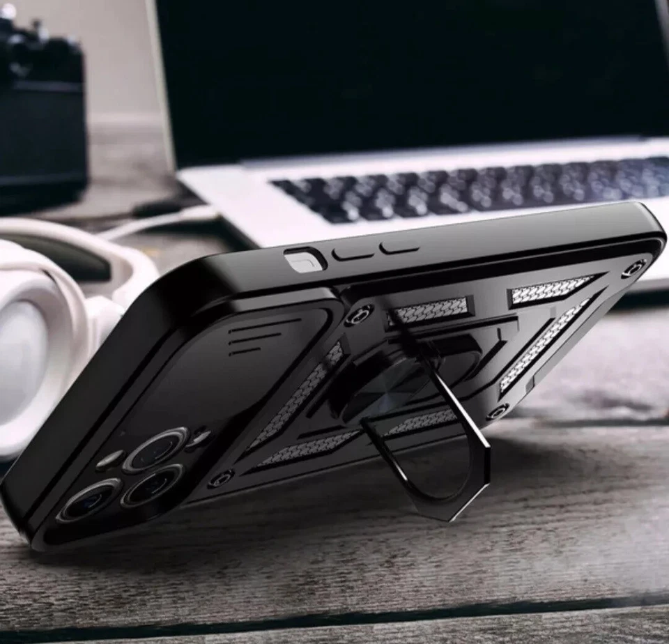 Case For iPhone 16 15 Pro Max 11 12 14 Pro XR 13 16e Shockproof Ring Stand Armor - Image 4 of 4