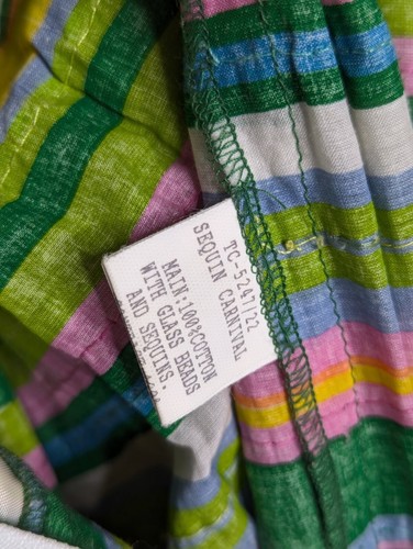 Trelise Cooper Sequin Carnival Green Stripe Dress Sparkly Party Dress Size 10 - Picture 9 of 12