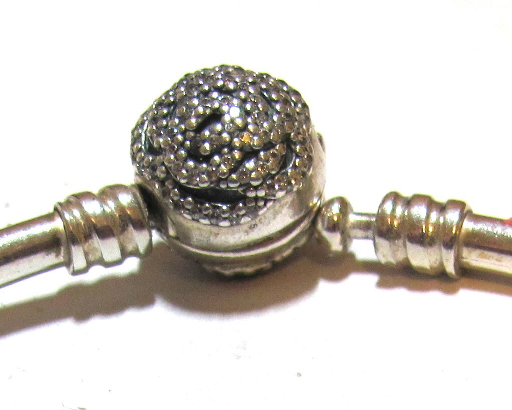 PANDORA Disney Beauty and the Beast Bangle Bracelet with Rose