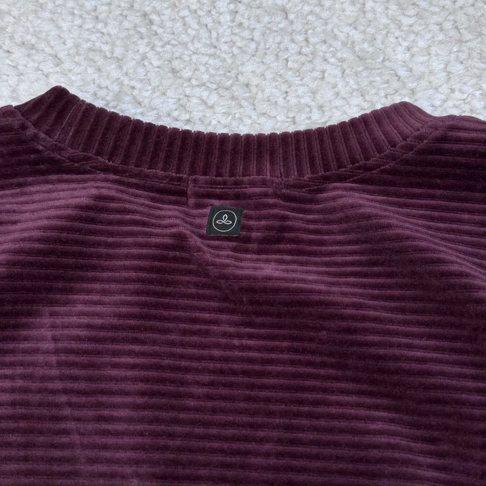 Prana Escambia Velour Pullover Sweatshirt Purple Womens Medium - Image 4 of 4