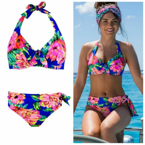 Pour Moi Heatwave Amalfi Halter Underwired Bikini Top or Fold Brief - Picture 1 of 3
