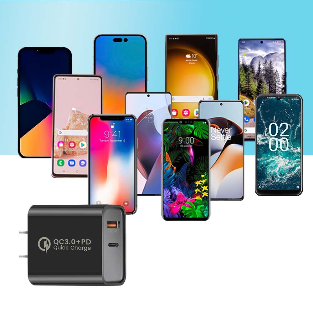 20W PD USB C Wall Charger Fast Quick Charge QC 3.0 Power Adapter Dual Ports Lot