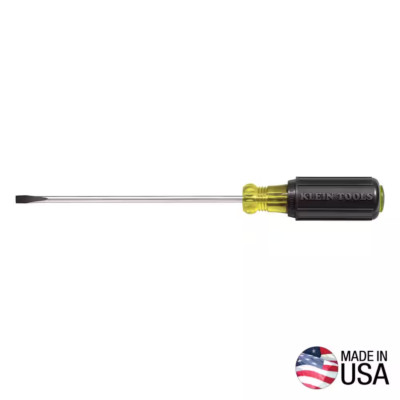 Klein Tools 601-10 3/16-Inch Cabinet 10-Inch Round Shank Tip Screwdriver