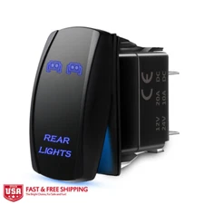 5 Pin Laser Rocker Switch SPST Blue Rear LED Light Bar Car On-Off Toggle Switch