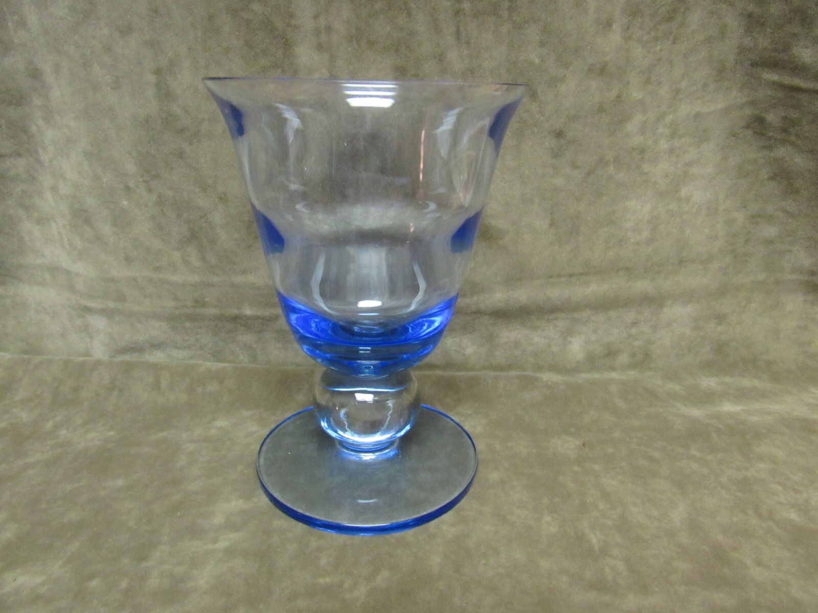 Tiffin Modern Glass 1950's Mid Century Swedish Optic Copen Blue Tub Vase 17350