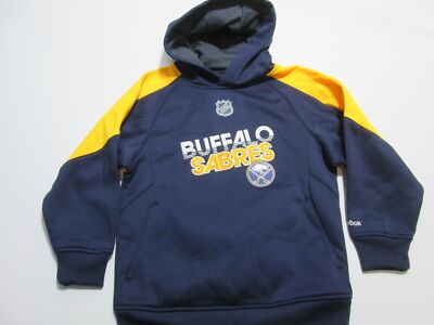 Reebok Youth Unisex Size S Hoodie Navy Long Sleeve Pockets Logo Print Activewear