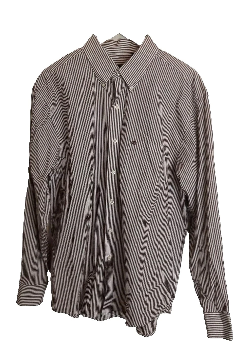 Botón informal a rayas de manga larga IZOD-Down Shirts for Men