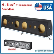 4 - 6 1/2” + Component Soundbar speaker box 6.5 Car Audio sub box Ground shaker