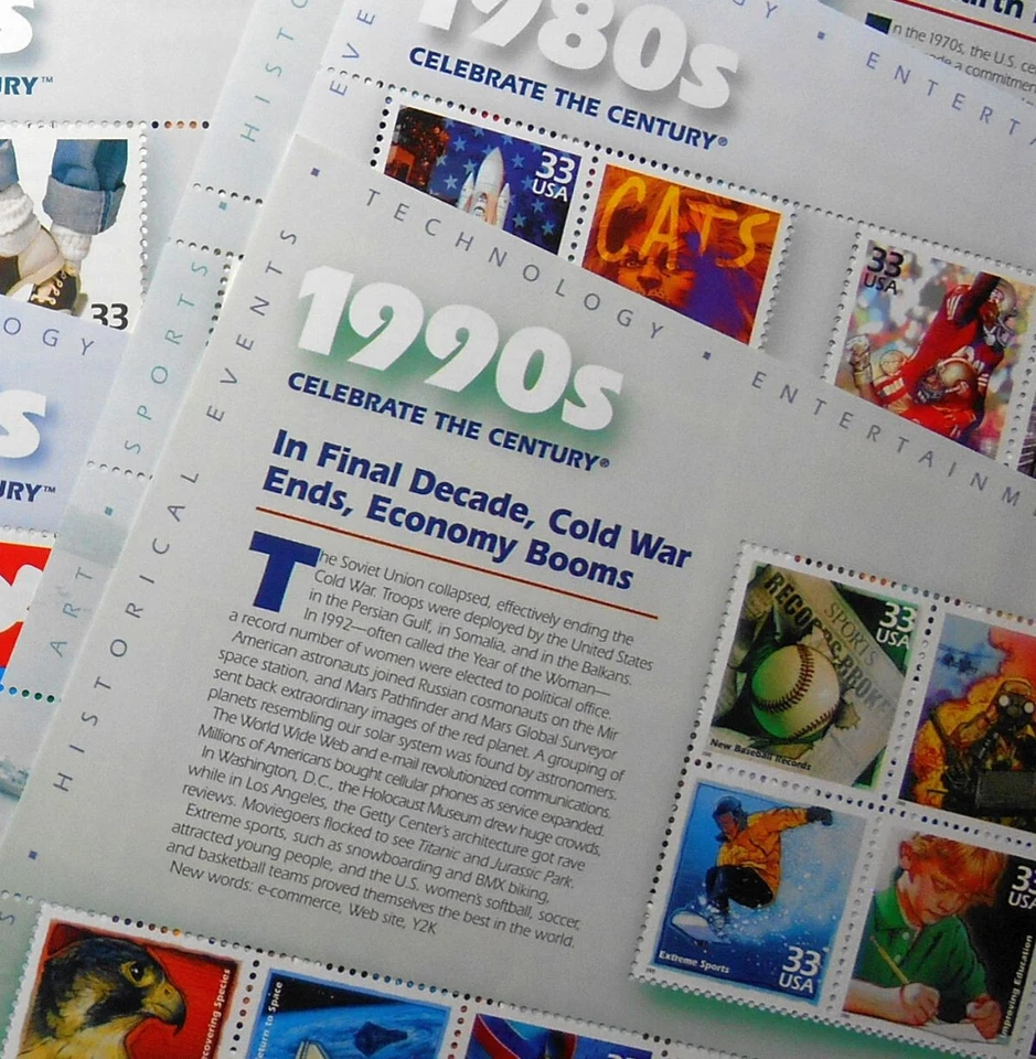 1998 CTC Celebrate the Century Sc 3182-3191 set of 10 MNH sheets of 15 CV $123 - Image 3 of 4
