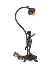 Base per lampada con putto in ottone lavorato made in italy per ceramica o vetro