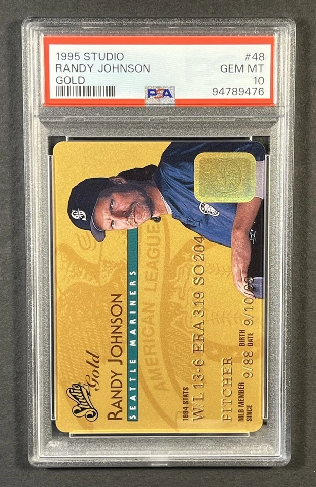 1995 STUDIO RANDY JOHNSON GOLD #48  PSA 10 GEM MINT - Image 2 of 3