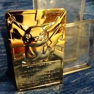 1999 Pokemon PIKACHU #25 Limited Edition 23k Gold Plated Nintendo WITH CASE rare | eBay