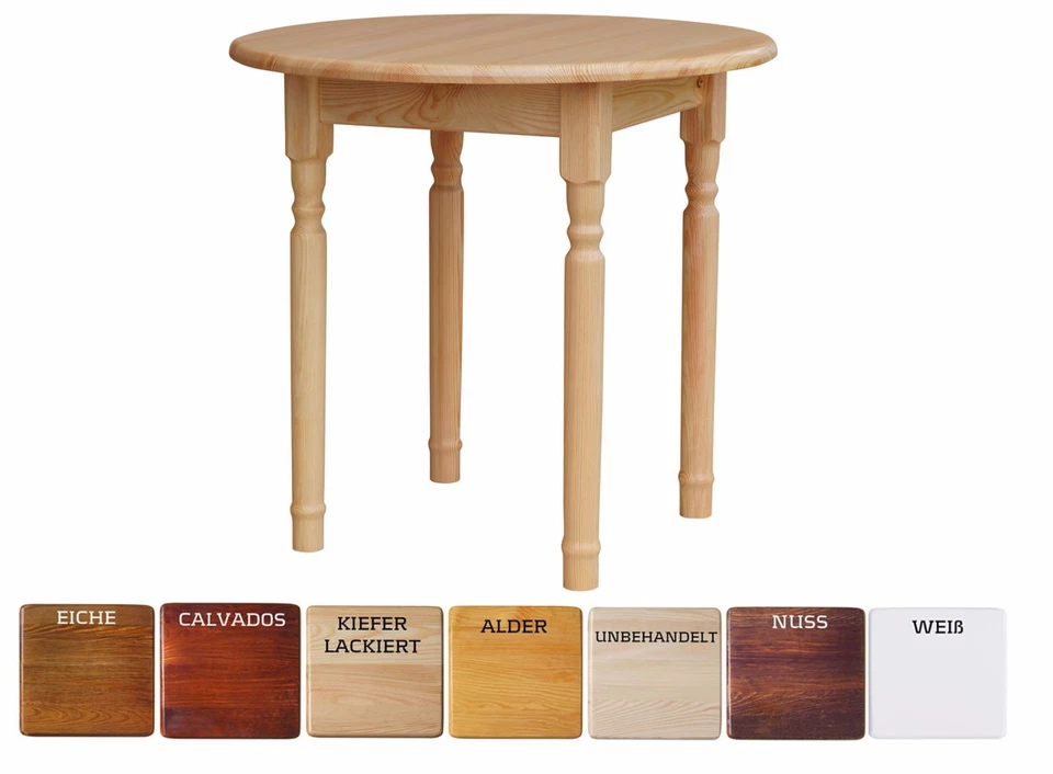 Runder Kiefer Tisch Esstisch Küchentisch Speisetisch Öko Restaurant NEU