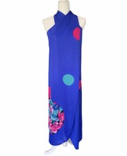 Vintage Blue Sarong Dress Swim Coverup