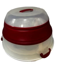 Preowned Progressive Collapsible 24 Cupcake & Two Layer Cake Container Expands
