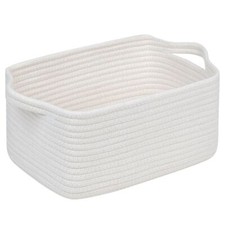 CubesLand Woven Cotton Rope Basket for Laundry, Book, Nursery, Clothes, Shoes...