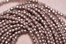 Czech Fire Polished 3mm round faceted glass beads - CT Sat Met Autumn Maple
