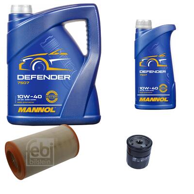 FEBI Inspektionspaket 6L MANNOL Defender 10W-40 für Peugeot Boxer Kasten
