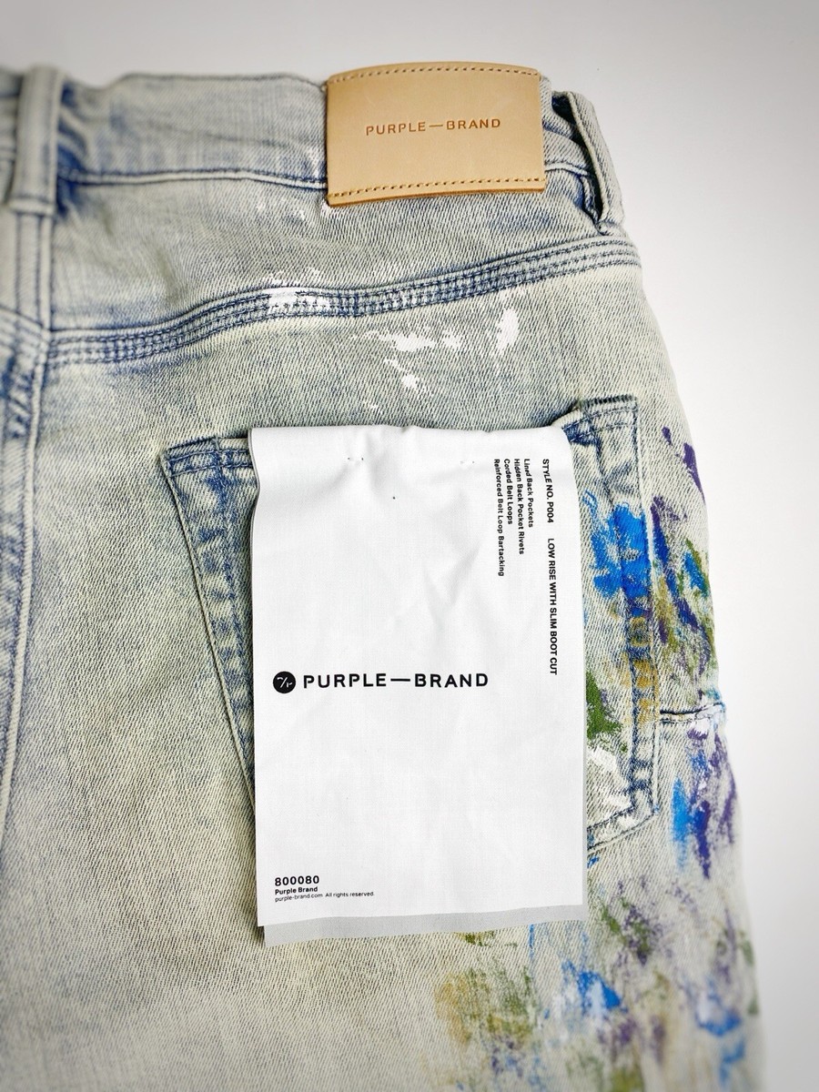 PURPLE BRAND Paint Splatter 32 Style No. P004 Low Rise Slim