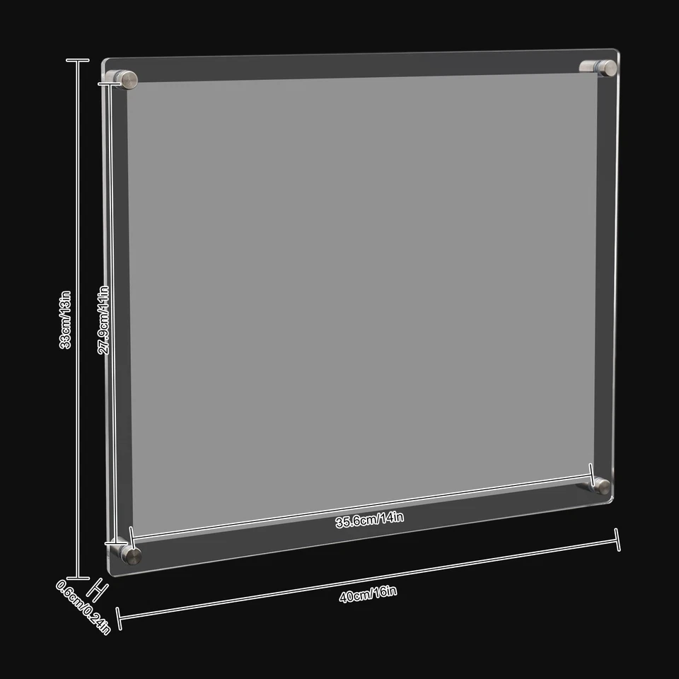 Paquete de 4 marcos de fotos acrílicos modernos de 11 x 14 pulgadas/8 x 10 pulgadas marcos de fotos transparentes para pared Foto 2 de 2