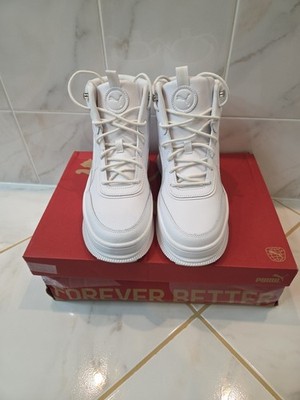 PUMA Mayra Lace Up High Top  Womens Off White Sneakers Casual Shoes 39231603
