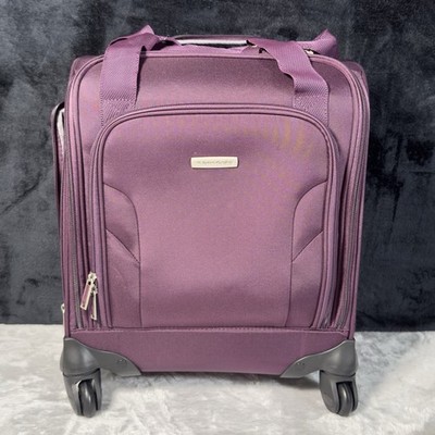 Samsonite Underseat Spinner Purple USB Port Travel Carry-On Luggage