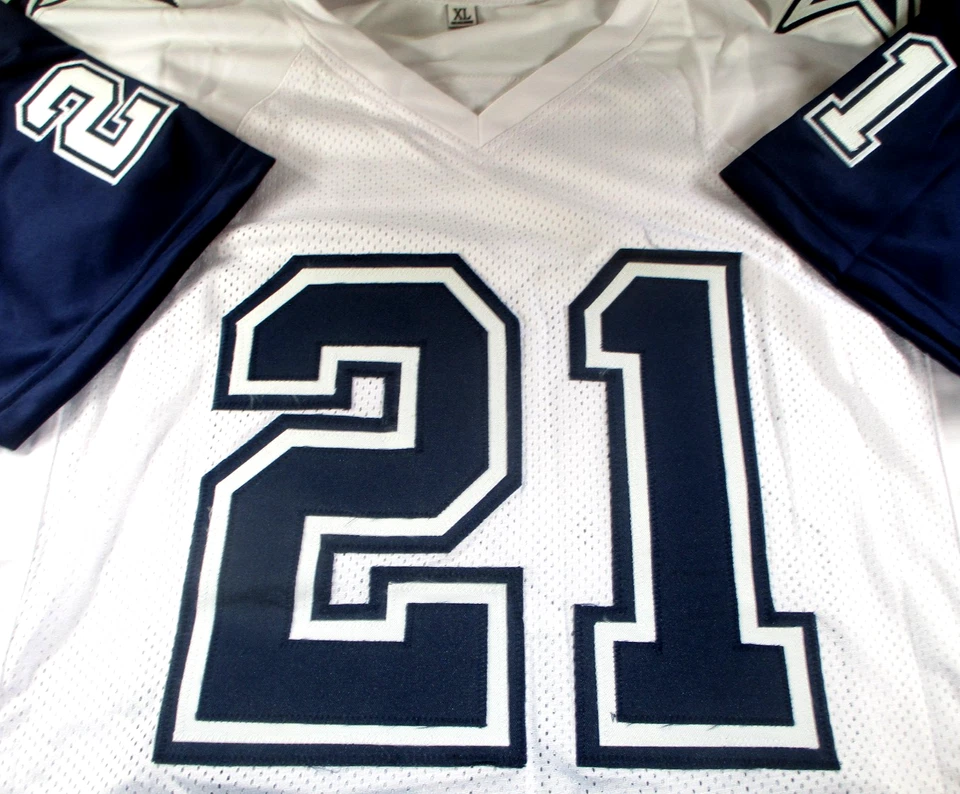 Camiseta de fútbol Ezekiel Elliott/autografiada de los Dallas Cowboys blanca personalizada/certificado de autenticidad Foto 2 de 4